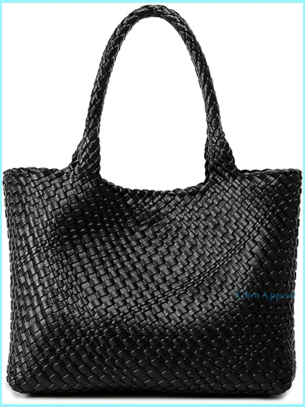 Large Vegan Leather Tote Bag with Top Handle and Shoulder Strap for Travel